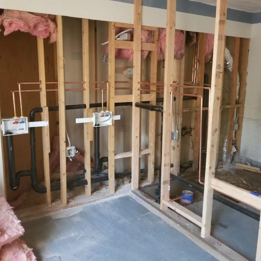Copper pipe rough-in and plumbing installation in Delaware